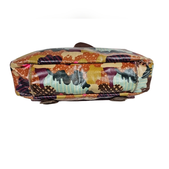 Fossil Key-Per Colorful Coated Canvas Messenger Crossbody Laptop Bag - Picture 7 of 14